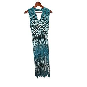 Calvin Klein Blue Striped Maxi Dress Size 4